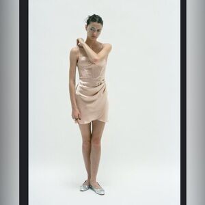 ZARA SATIN EFFECT CORSET DRESS